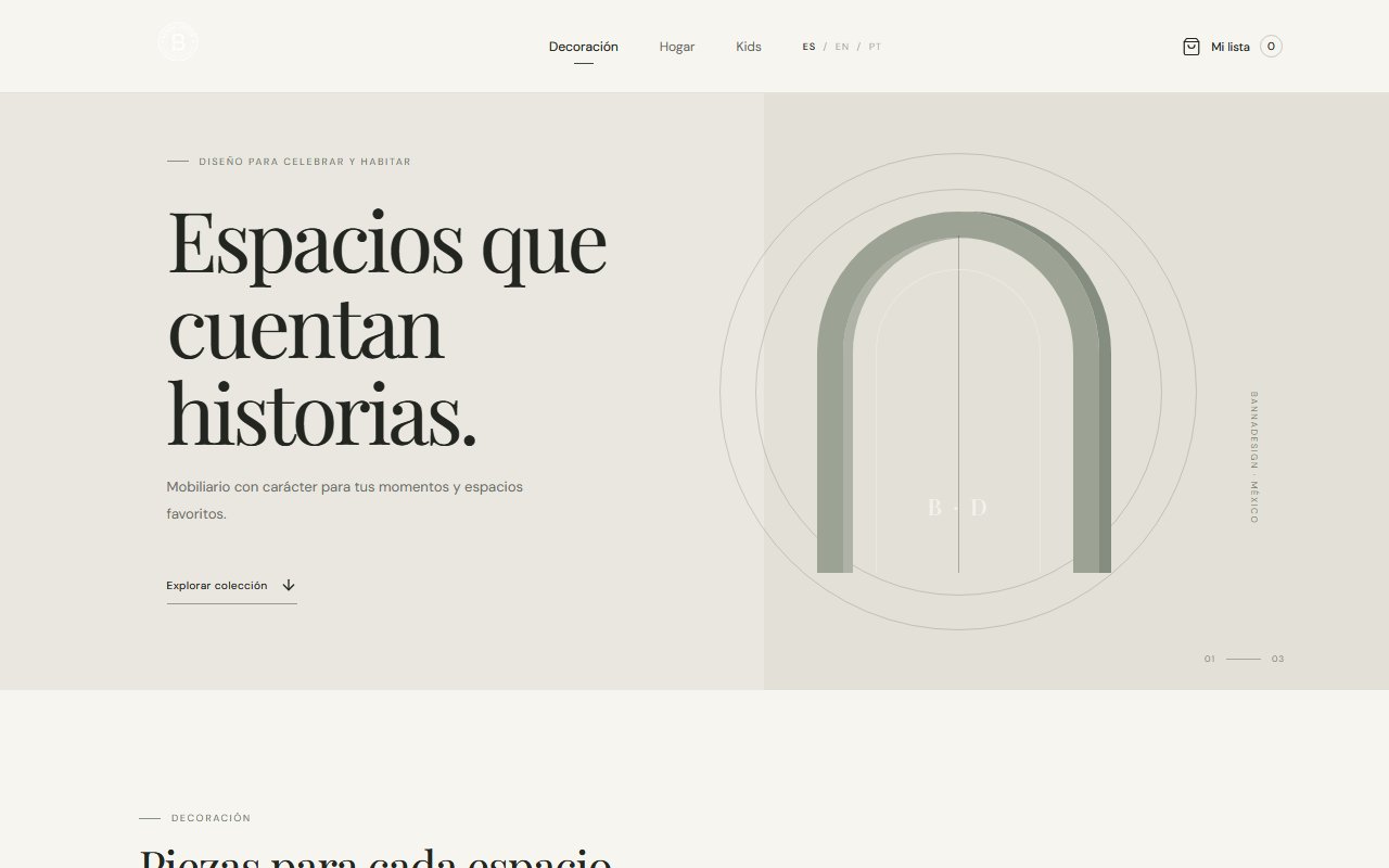 Captura del sitio de Bannadesign